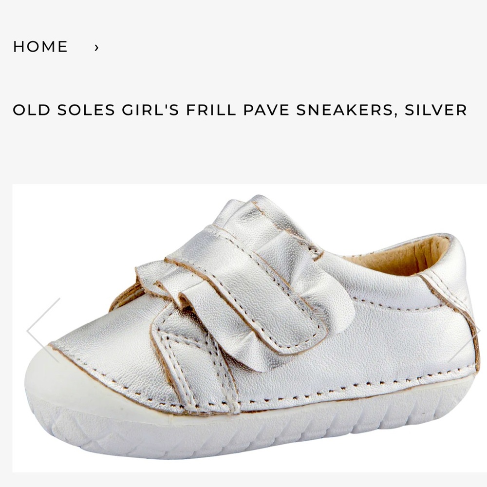 Old Soles Frill Pave Velcro Silver Toddler / Baby Shoe